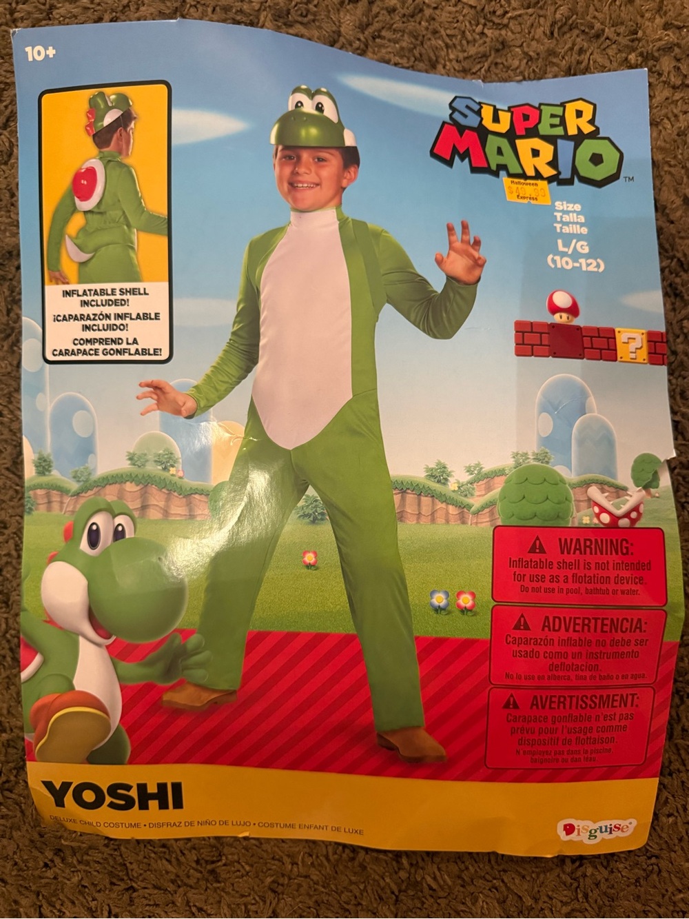 Nintendo Super Mario Yoshi Costume in Green and White